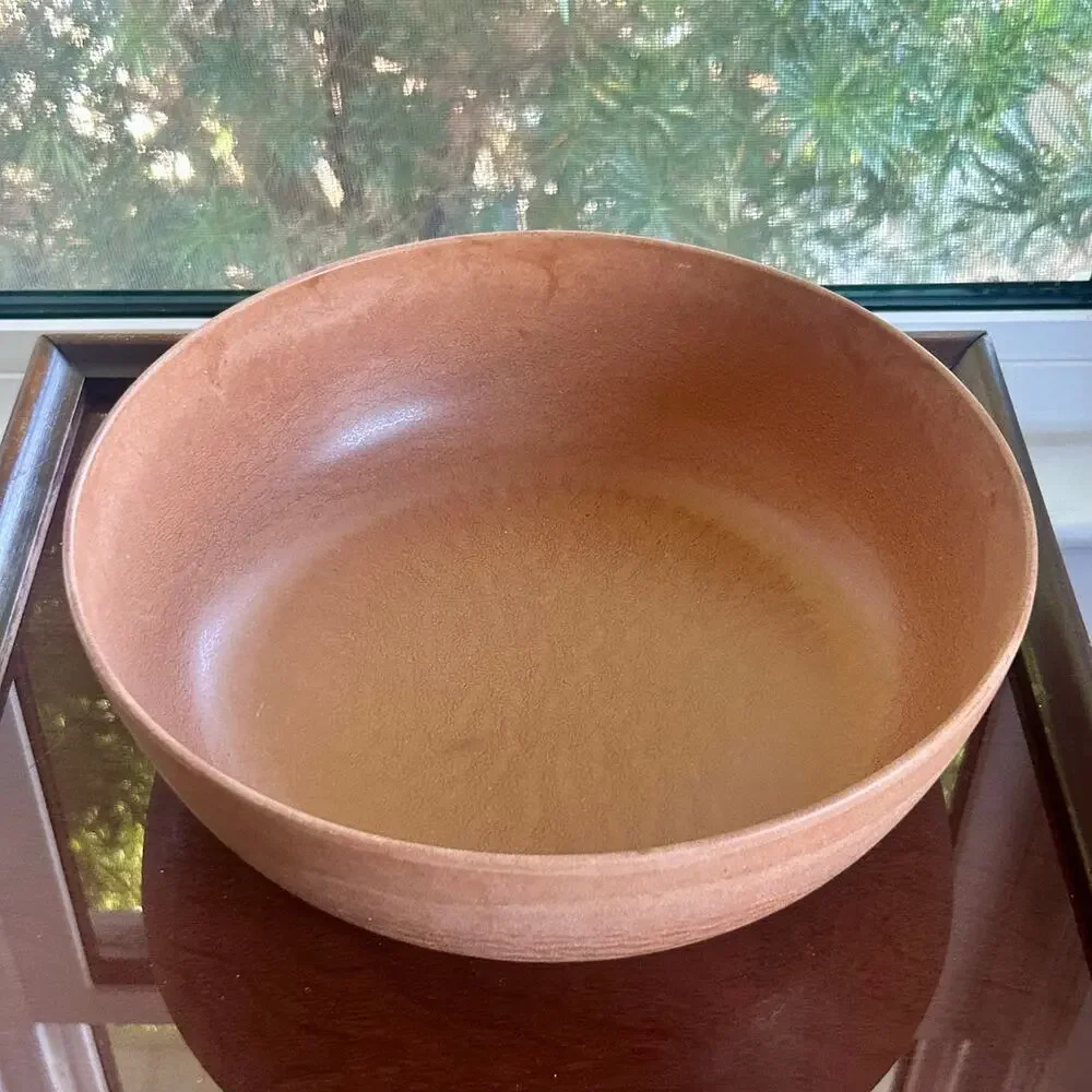 Vintage Fillinger’s Pressed Agatized Wood Salad Bowl 11.5” Sheboygan Wisconsin